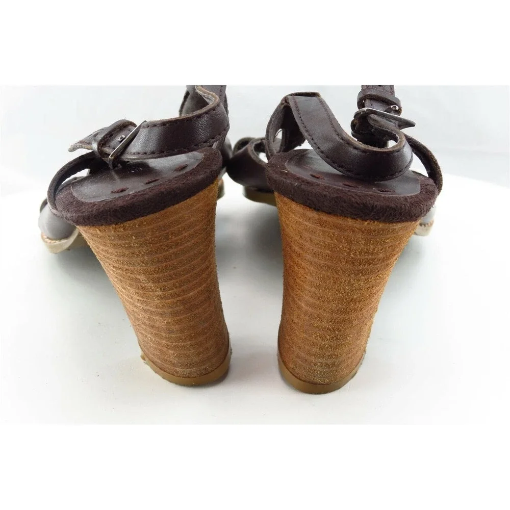 Bandolino Sz 8 M Brown Slingback Leather Women‎ Sandals